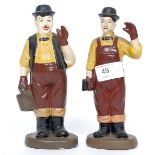 Two vintage ceramic Laurel & Hardy figures