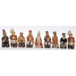 TREMAR; A collection of 9x Tremar pottery figures - Chimney Sweep, Sailor, Bishop,