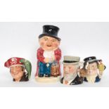 A collection of Royal Doulton character toby jugs of small proportions to include Long John Silver