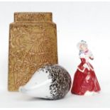 A Royal Doulton figurine called Christmas Morn HN3212 together with a Wedgwood paperweight and a
