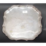 An unusual silver plate salver with interesting map of the South West of England highlighting