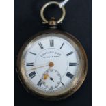 A silver hallmarked pocket watch by Lovejoy & Co of Wimbledon, London.