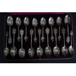 A part cased set of silver hallmarked London rifles military brigade spoons.