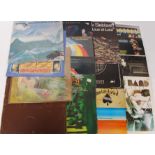 A collection of vinyl long play ( LP ) records to include Olias of Sunhillow, ELO, Black Sabbath,