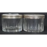 2 Regency period Swedish silver hallmarked ladies dressing table pots.