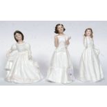 A collection of 3 Royal Doulton figurines to include Joy Hn3635 , Amanda HN3875 & Welcome HN3764.