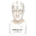A ceramic Phrenology head stamped by L.N. Fowler, 337 Strand London.