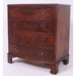A god 20th century Georgian style mahogany bachelors bow front chest of drawers raised on bracket