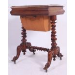 A good Victorian mahogany barleytwist workbox table.