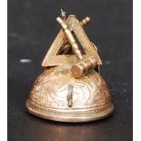 A 9ct gold hallmarked / stamped Masonic watch fob seal,