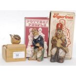 TREMAR: A collection of 3x boxed Tremar pottery figures; Fisherman, Soldier and Bird.