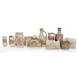 TREMAR; A collection of 12x pieces of Tremar pottery - mostly vases but also with three decanters.