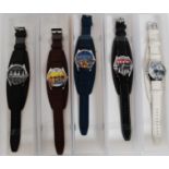 BEATLES WATCHES; A collection of 5x Apple Corps Beatles Watches.