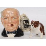 A Royal Doulton character jug entitled ' Winston Churchill '  being modelled by Stanley James