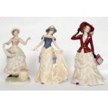 3 Royal Worcester figurines to include Alice ' Summer Romance ',