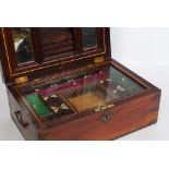 A 19th century rosewood and brass inlaid