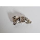 A good white metal (925 silver ) vesta in the form of a dogs head having hinged top ( see