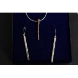 A contemporary Kit Heath designer silver 925 necklace, pendant and earrings set.