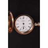 A 19th century American Waltham full hunter pocket watch being marked 14k.