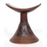 An Ethopian oblique Eritrean hardwood neckrest.