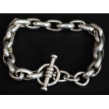 A contemporary chunky linked silver bracelet.