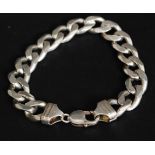 A contemporary heavy set chunky linked silver bracelet. Stamped 925. Total weight 65g.
