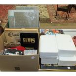 A collection of modern Elvis Presley memorabilia, including four boxed sets of three Bradford