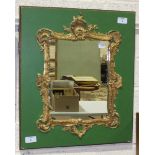 A late-19th century gilt-gesso-framed mirror, 49.5 x 42cm.