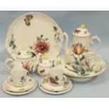Thirty-five pieces of Villeroy & Boch 'Bouquet' decorated teaware, twelve ceramic 'Fruit in