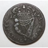 A James II 1686 Irish half-penny.