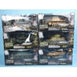 Unimax Toys, six boxed 'Forces of Valour' 1:32 scale models of tanks, with figures, kit etc, (6).