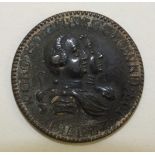 A 19th century small medal 'Coronation of King George III and Queen Charlotte', obv inscription '