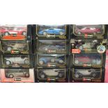 Twelve boxed Burago 1-18 scale models of cars, (12).