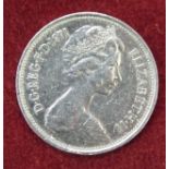 A 1971 two 'New Pence' coin, appears to be minted in cupro-nickel.