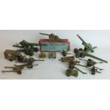 Britains no.1264 4.7 Naval Gun, boxed with blue label, other military vehicles, guns etc,
