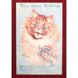 An album of 300 postcards of cats and dogs, including studies by Louis Wain, A. F. Lydon, B.