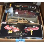 Nine boxed 1-18 scale diecast models of cars by Maisto and Shell Colleczione Classico, (9).