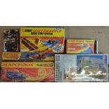 A boxed Corgi Whizwheels Drag Strip Special,  Matchbox Superfast boxed sets SF1, SF4 and SF14, all