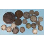 A collection of British coinage, including pre-1947 silver.