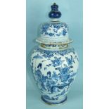 An 18th century Dutch Delft vase and cover, an 18th century German Delft vase decorated with Chinese