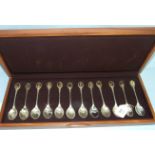 A cased set of twelve 'Royal Society for The Protection of Birds Spoon Collection' by John