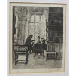 After Laura Sylvia Gosse 'The Artist's Father, Sir Edmund Gosse sitting in his study', a framed