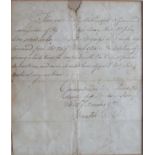 Admiral Horatio Nelson, Viscount Nelson (1758-1805), a testimonial letter written by a scribe and