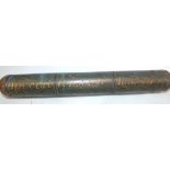 A George III painted truncheon of plain cylinder form, with turned handle, painted 'Special