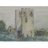 S J F Ferrers Bassett THE CASTLE, COMPTON, PLYMOUTH Watercolour signed with initials, titled verso