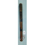 A William IV truncheon with Royal cypher and cartouche marked Special Constable above a ring-