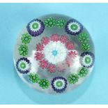 A miniature Clichy concentric millefiori paperweight, mid-19th century, some scratching, 4.5cm and