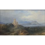 19th Century Continental School ITALIANATE LANDSCAPE Indistinctly signed oil on canvas, 29 x 50cm.