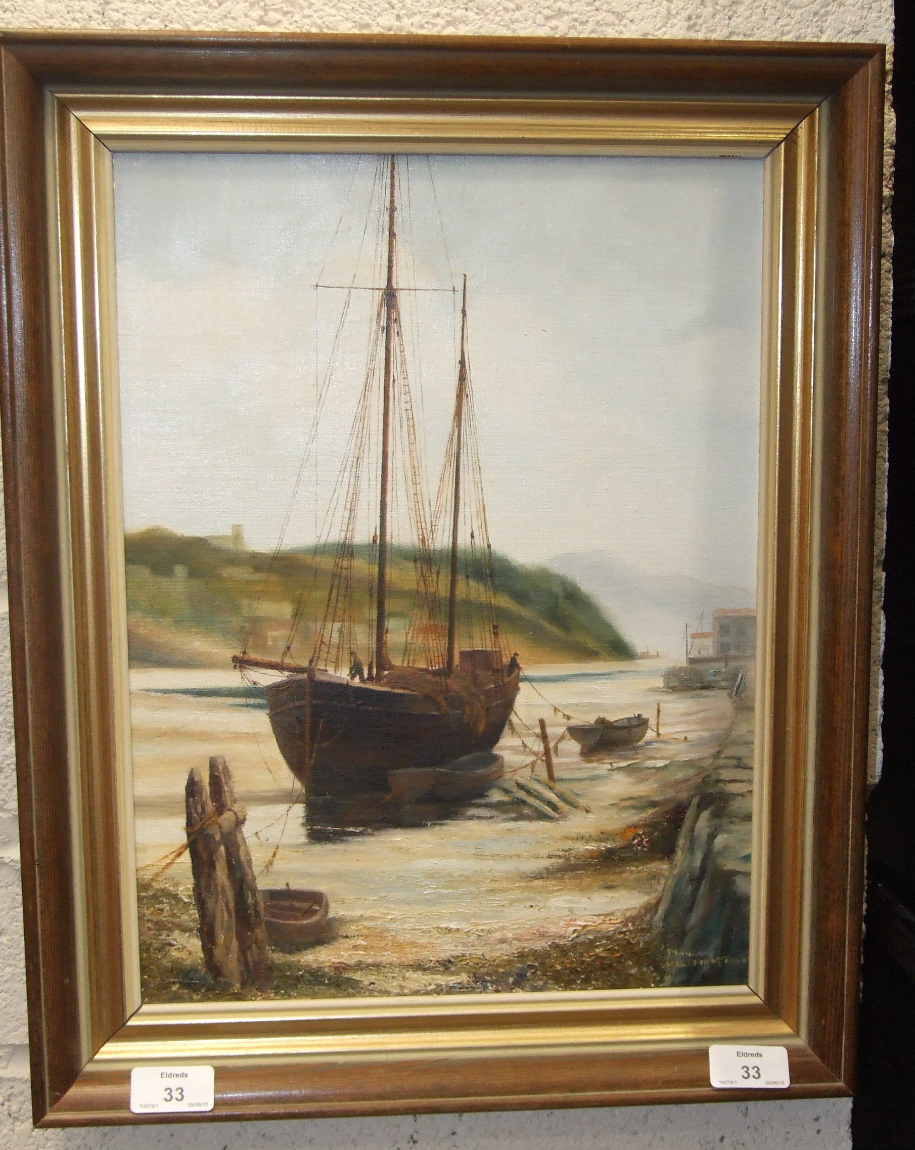 Philip Marchington "Ebb Tide" signed oil on canvas 39cm x 29cm.