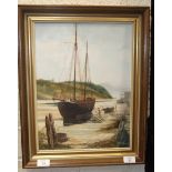 Philip Marchington "Ebb Tide" signed oil on canvas 39cm x 29cm.